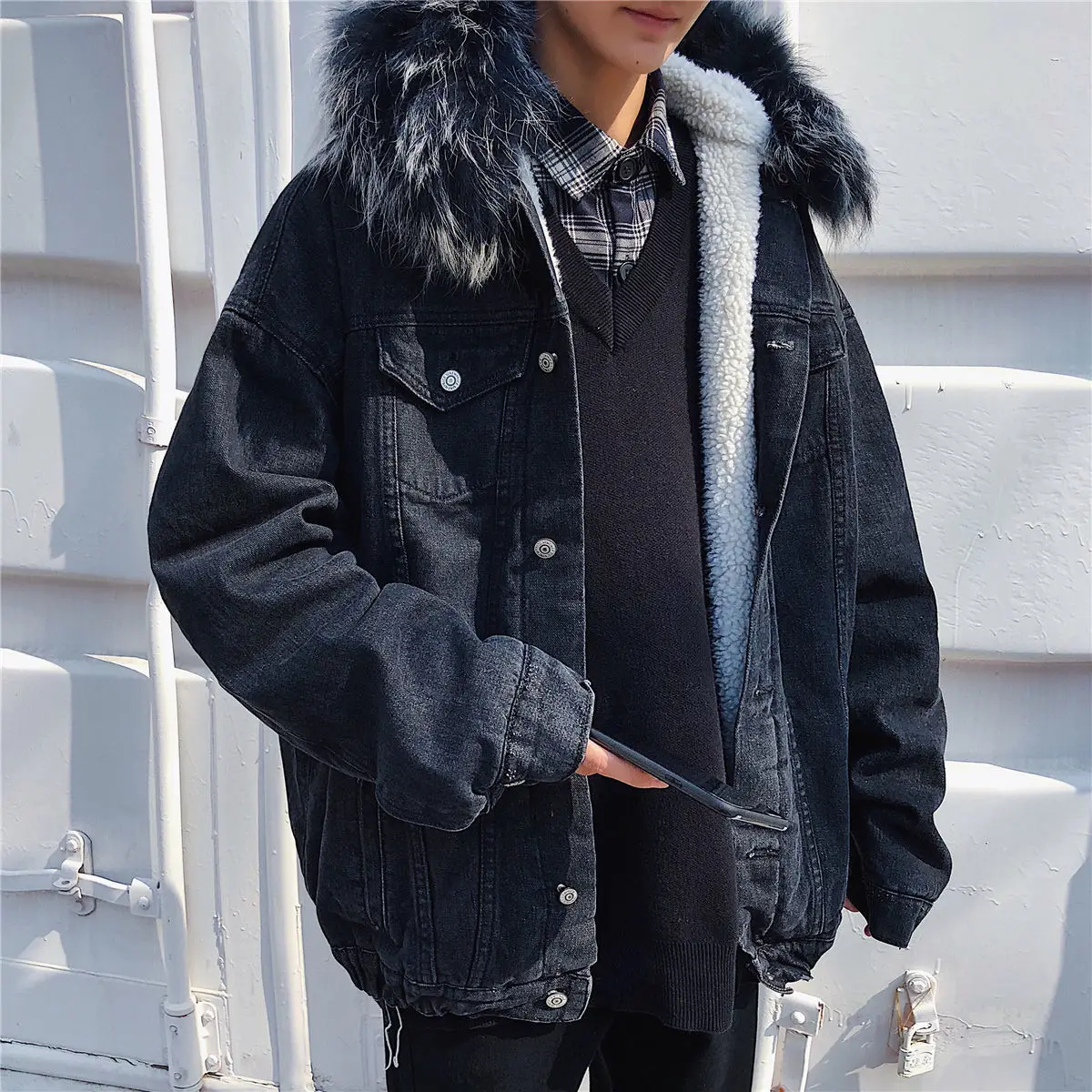 Sherpa Trucker Jacket | Trucker jacket outfit, Sherpa lined denim jacket,  Winter outfits men