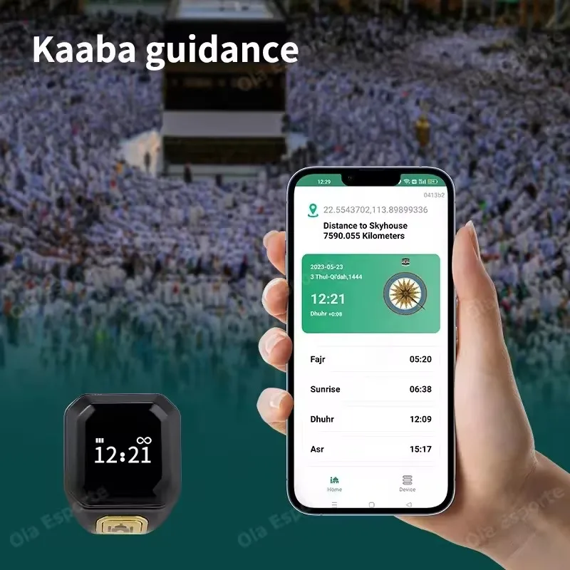 2025 IQibla Smart Zikr Ring Praise Tasbih Tally Electronic Digital Counter for Muslims Prayer Time Vibration Reminder Waterproof 5