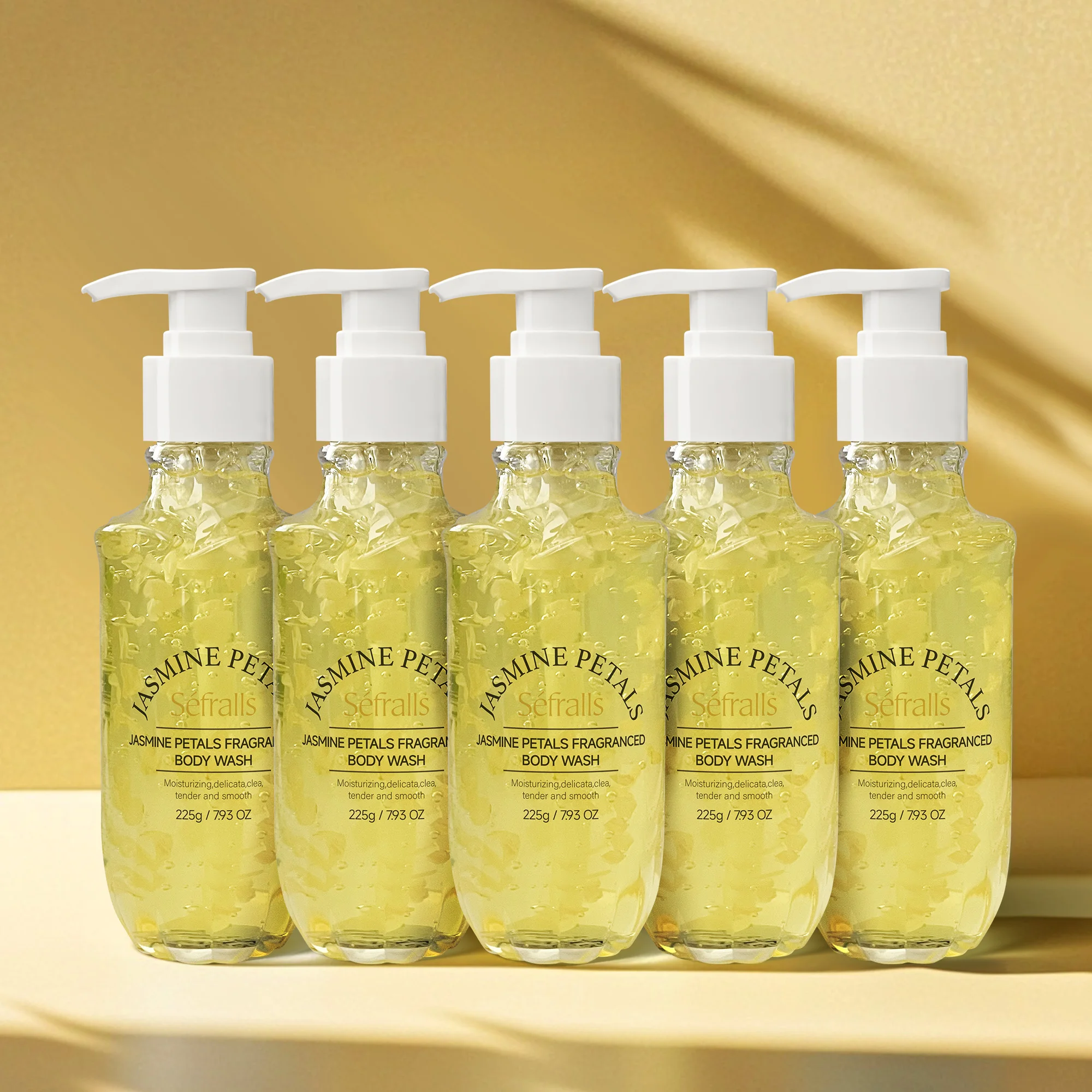 S&eacute;fralls Jasmine Petal Scented Shower Gel 225g*5pcs Moisturizing and cleansing bathroom sets full set