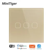 EU/UK Standard Tuya Smart Life Glass Panel Light Touch Switch Voice Control Light Wireless Touch Wall Switch
