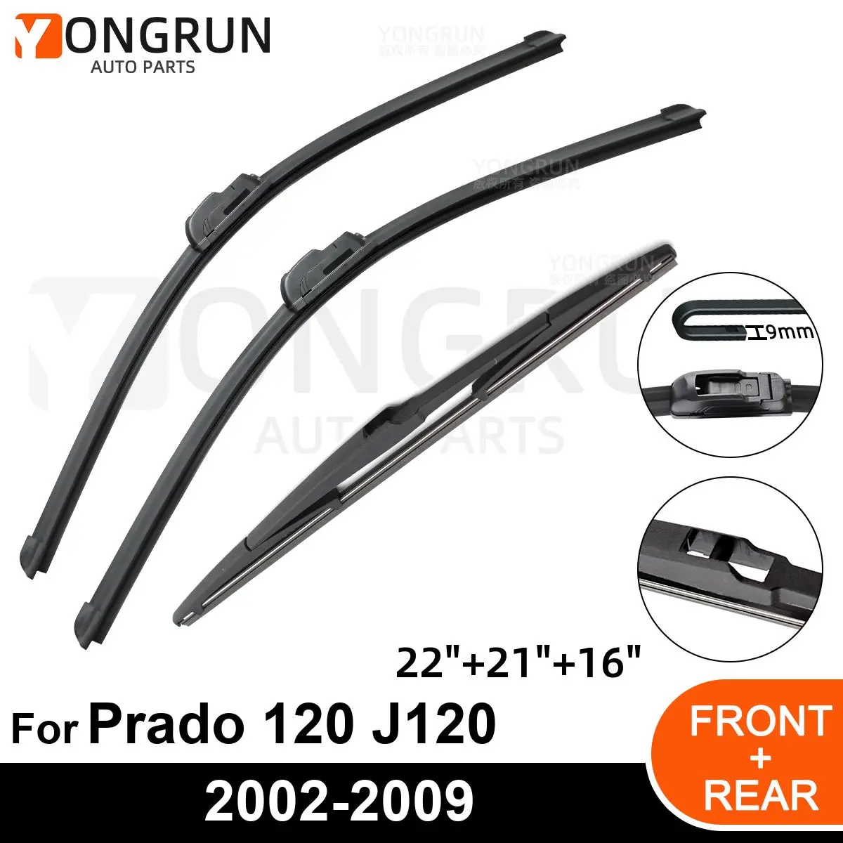 

Щетка стеклоочистителя для TOYOTA Prado 120 J120 22 "21" 16 "2002-2007 2008 2009