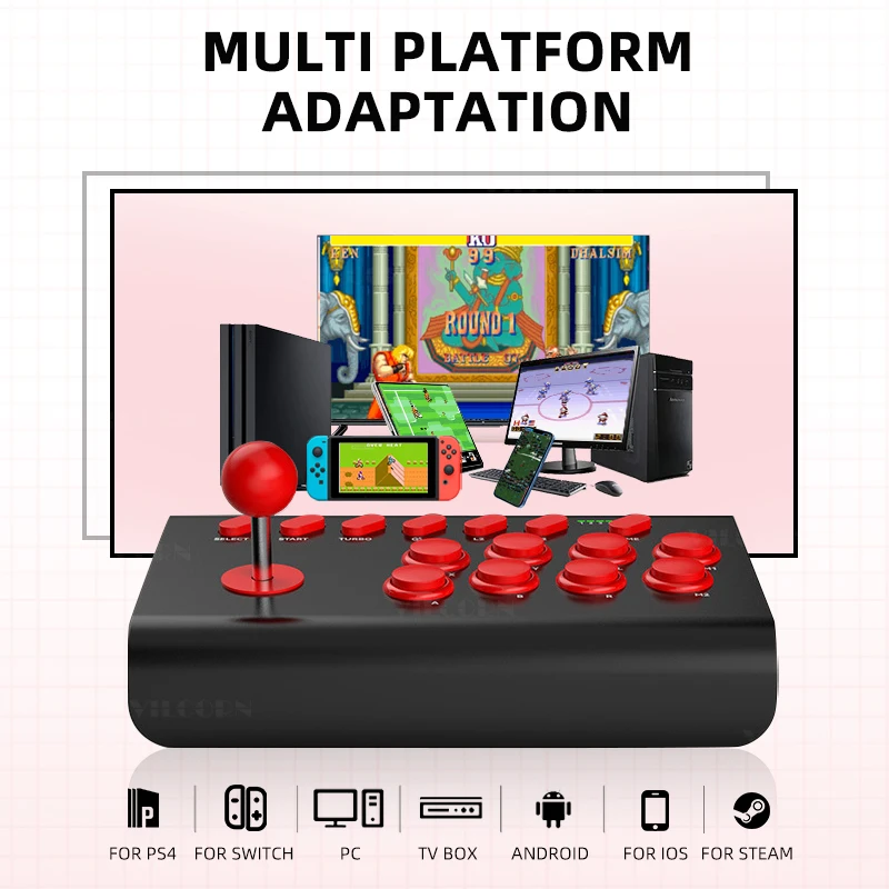 Big Arcade Joystick Wireless Gaming Controller For Android/iOS Smartphone PC/PS4/PS3/Switch Street Fighter MAME Game Y02