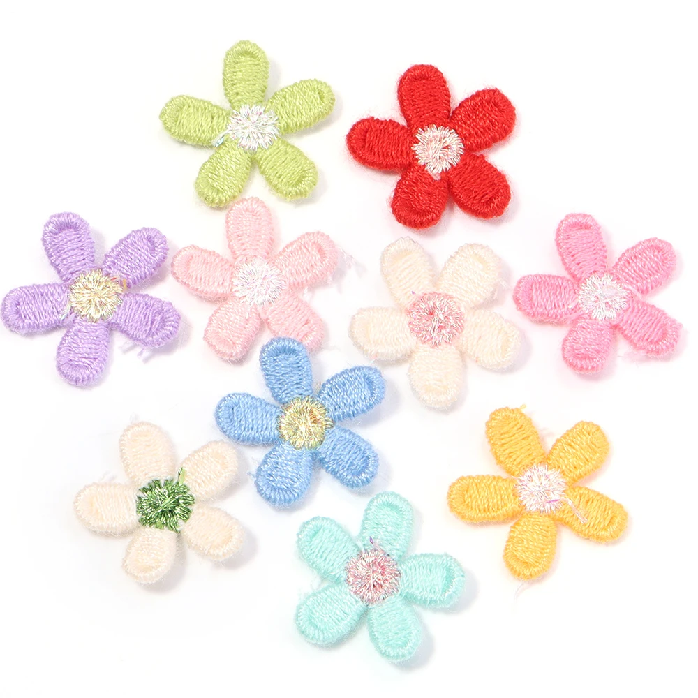 30pcs 여러 가지 빛깔의 꽃 아플리케 DIY 의류 바느질 웨딩 장식 액세서리에 대 한 2cm 꽃 수 놓은 패치