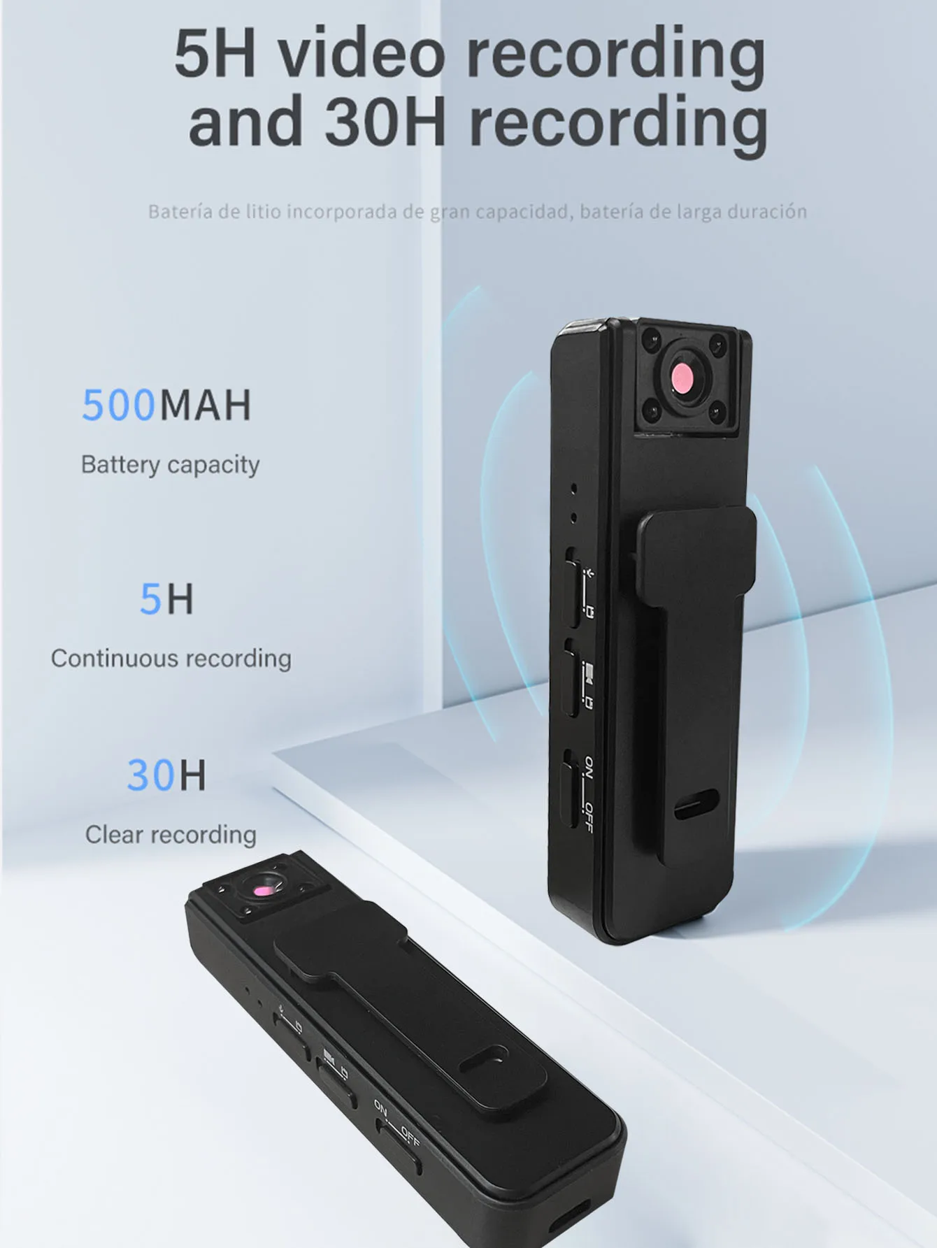 HD-Smart-Kamera, drehbares Objektiv, langlebige, tragbare Stift-Bewegungskamera mit Nachtsicht_voghion.com