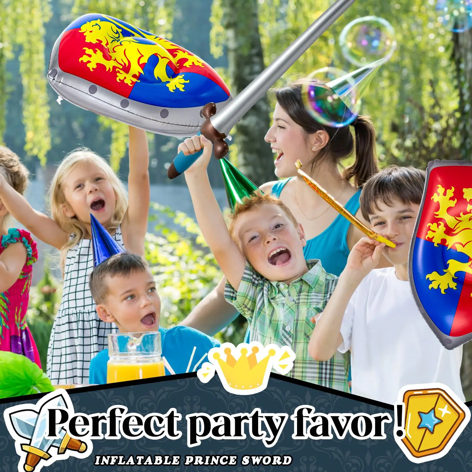 thumbnail image 2 of Ovimyne 16 Pcs Inflatable Swords And Shields Set 2 of 14