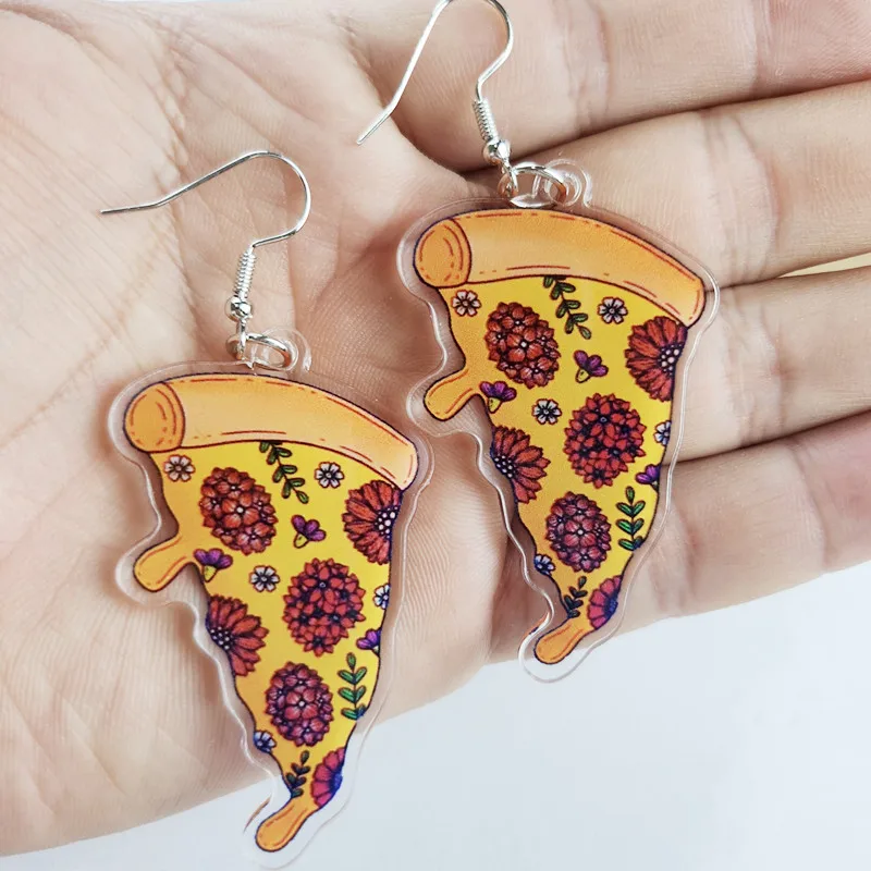 ぴざのこ様　ピアス 女性のための素敵なアクリルピザピアス,ジュエリー