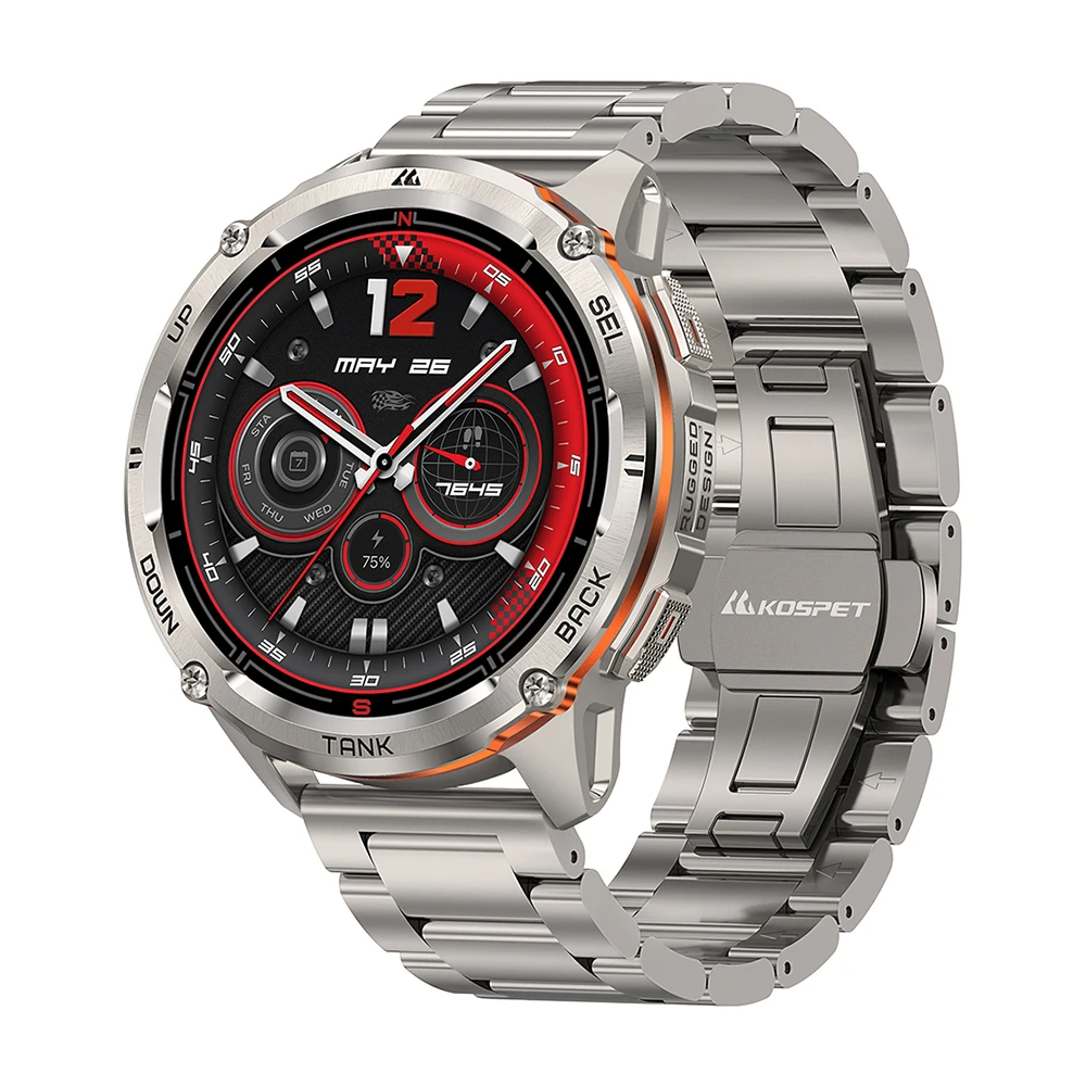 KOSPET TANK T3 Ultra 2 GPS Smart Watch Men Compass Altimeter Barometric 60 Days Battery 5ATM IP69K Waterproof AMOLED BT Call smart watch