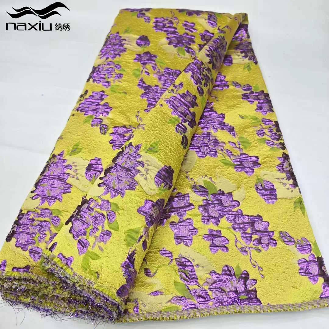 

Madison Brocade Lace Fabric 2024 High Quality Jacquard Organza Fabric African Damask Lace Fabric 5yards Evening Dresses