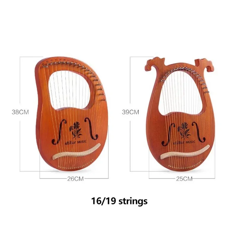 16 19 Strings Wooden Mahogany Lyre Harp Konghou Classical Musical Instrument With Tuning Tool For Music Lovers Easy To Learn