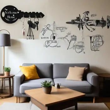 Porte-clés en bois de Style bohémien, 1 pièce, organisateur mural avec étagère et crochet, cintre pour clés de campagne pour la décoration de la maison 1