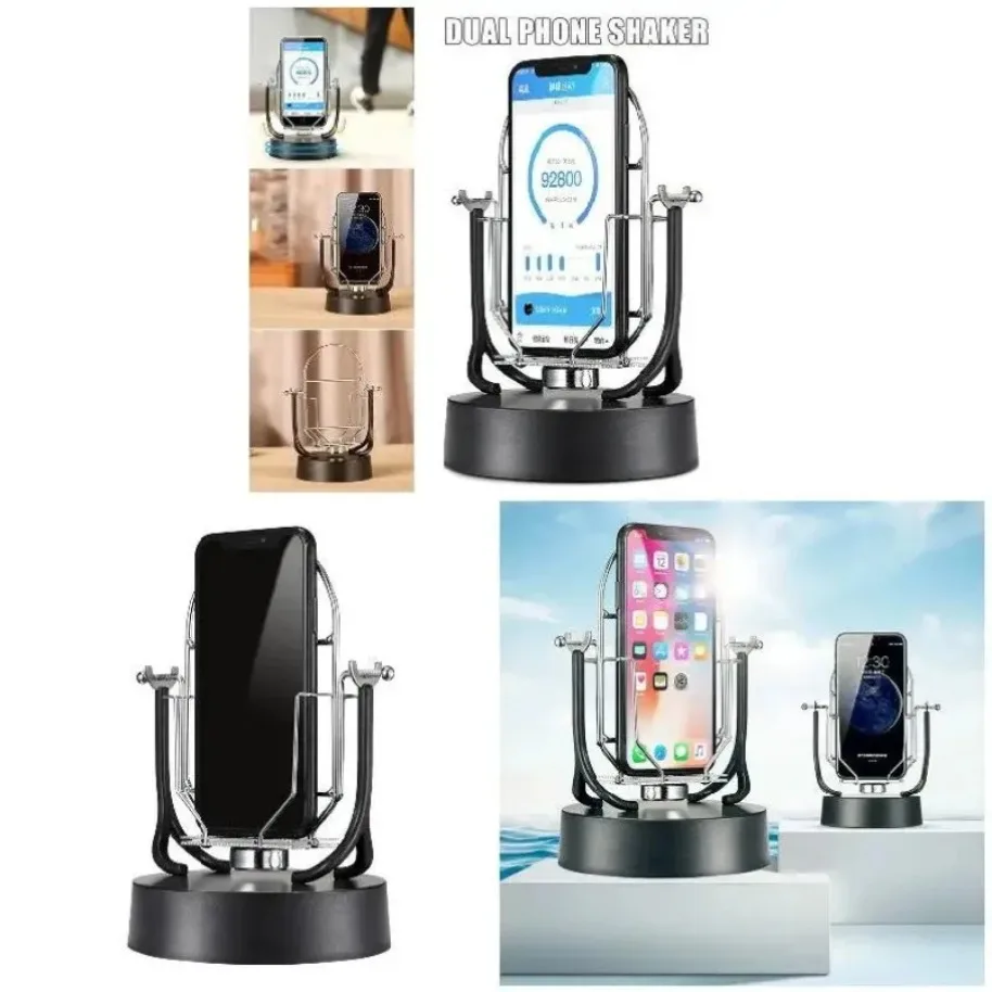 Swing Shaker Desktop Mobile Phone Stand Double Desk Walking Holder Pedometer For Phone Wiggler Counter For iPhone Samsung Xiaomi