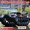 1: 12 Crawler Type Spray Remote Control Tank 2.4G Alloy LED Floodlight All Terrain High Speed Off-Road Radio Control Tank Car 1