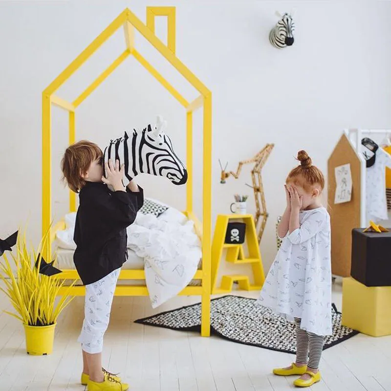 3D Children Animal Wall Mount Stuffed Toys Kids Room Nursery Wall Home Decor Accessories Birthday Gifts Zebra/Elephant/Giraffe plush doll