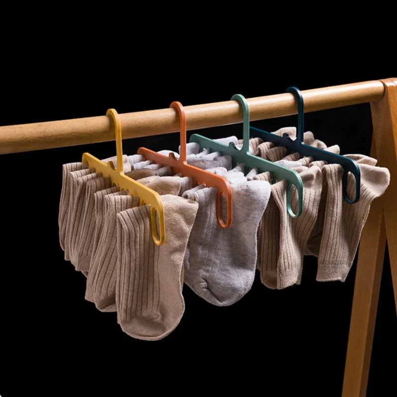 

Household Organizer Hanger Windproof Hangers Multifunctional Clothes Socks Drying Rack Space Saving Closet