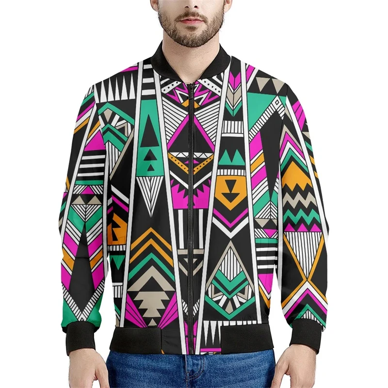 thumbnail image 1 of Chaquetas de bombardero con estampado azteca 3D para hombre, chaqueta de vuelo con cuello alto y cremallera, ropa de calle informal unisex de estilo Harajuku, abrigo, tops, ropa, 1 of 5