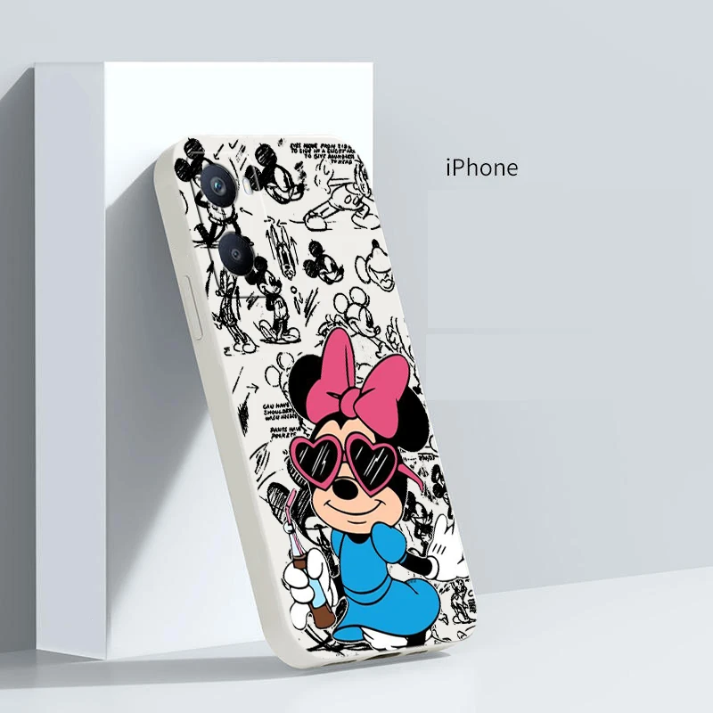 

Disney Mickey Minnie Cute For OPPO A98 A96 A94 A93 A77S A76 A74 A73 A72 A57E S A56S Liquid Rope Silicone Phone Case