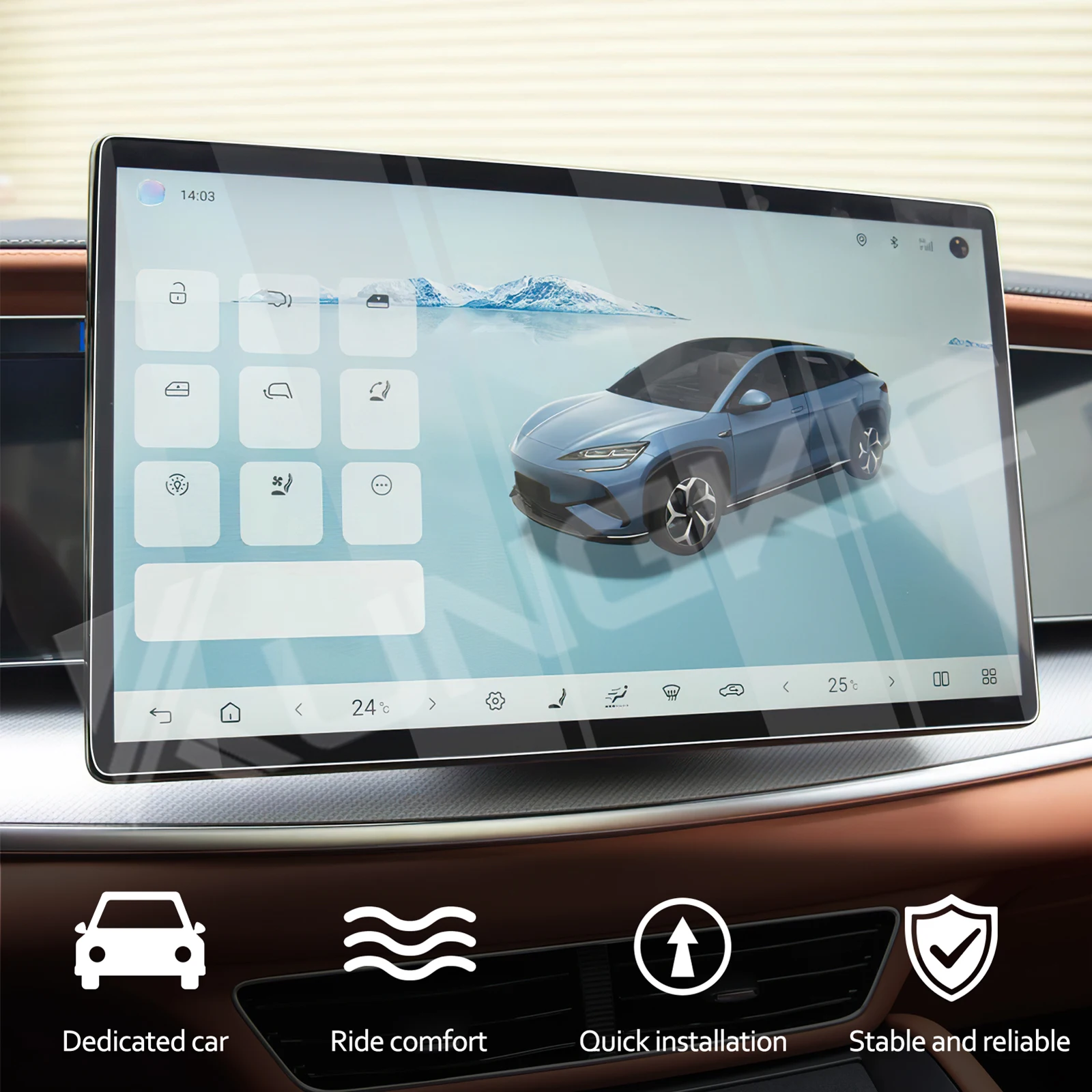 For BYD Sealion 7 Sea lion 07 EV HD Tempered Glass Interior Console Panel Navigation Screen Protective