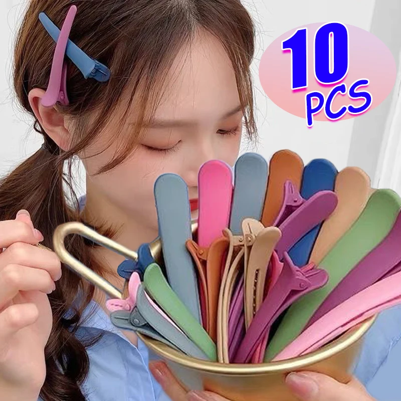 Duck Mouth Hairpins - 10pcs Plastic Hair Clips | Korean Style DIY Hair Styling Tools