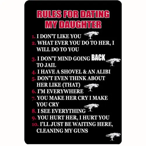 Забавный металлический жестяной знак папы отца, Настенный декор, мужская пещера, правила для свидания