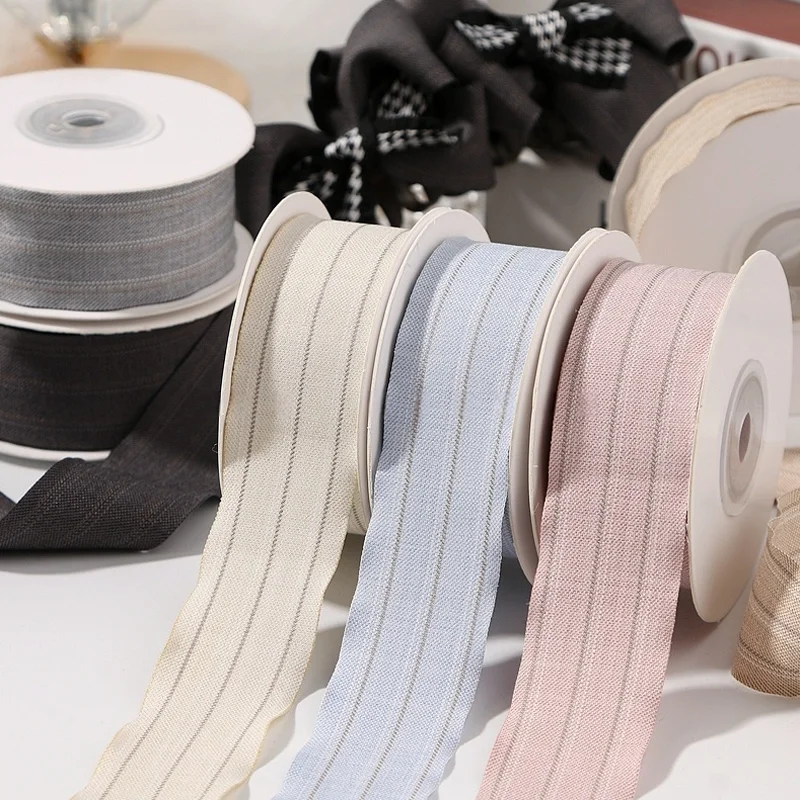 Nastro in tessuto a righe 30MM 45MM per fiocchi fai da te, accessori per scrunchie, confezioni regalo, bouquet, nastro a righe sottili - immagine 3