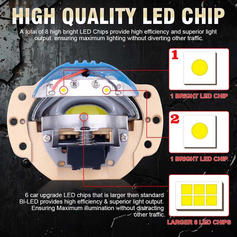 HLXG Bi LED 프로젝터 렌즈, 1.8 인치 레이저 무해 설치, Hella 3R G5 레이저, LED H7 H4 9005 9006 자동차 헤드라이트 개조