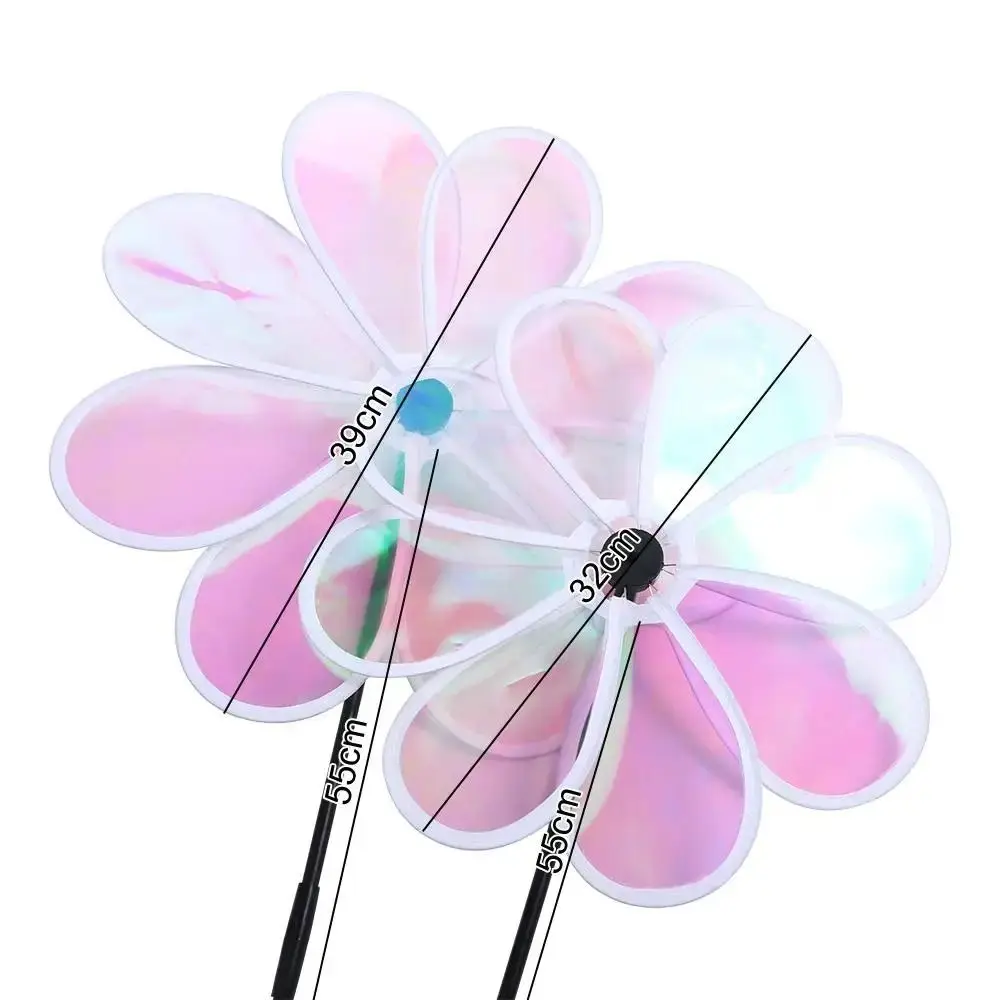 Color Bird Repelling Windmill Outdoor Grounding Mounted Reflective Changing Windmill Wind Spinner Kindergarten Children's Toys