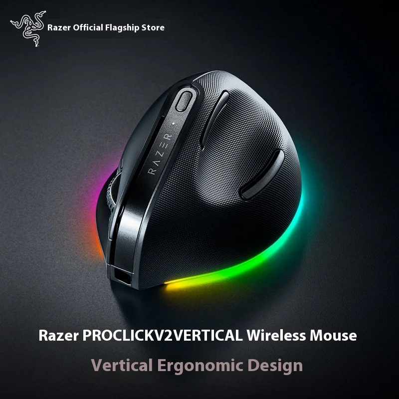 Razer Pro Click V2 Vertical Mouse Wireless Tri-mode RGB