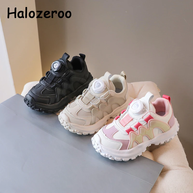 

2024 Autumn Kids Sport Sneakers Baby Girls Slip On Shoes Children Brand Chunky Sneakers Boys Beige Casual Sneakers Mesh Trainers