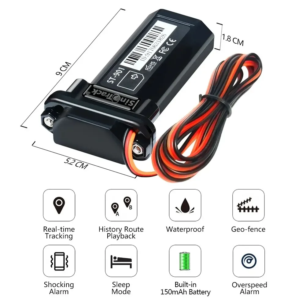 GPS Tracking Tracker ST-901 for Motorcycle Car GPS GSM SMS Locator with Real Time Vehicle Tracking Device