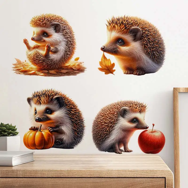 Cute Hedgehog Wall Sticker Kids Room Decor Bathroom Toilet Living Room Decor Cabinet Refrigerator Home Decals S426