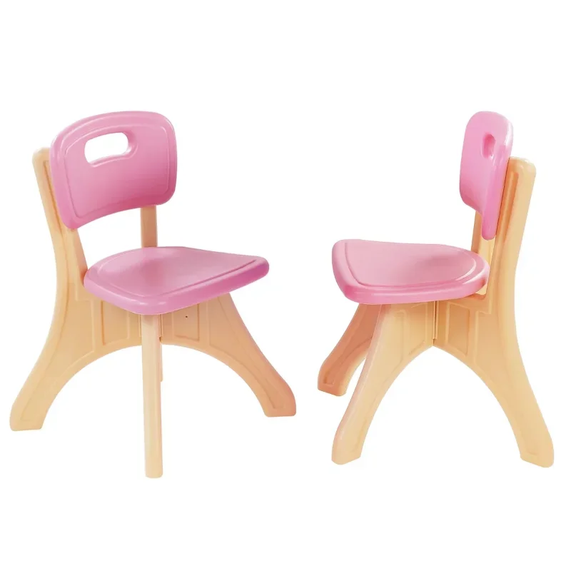Kidzilla Activity Kids Table and 2PCS Chairs Set with Center Storage Bin for Boy Girl table and chair set for kids , Pink/Beige