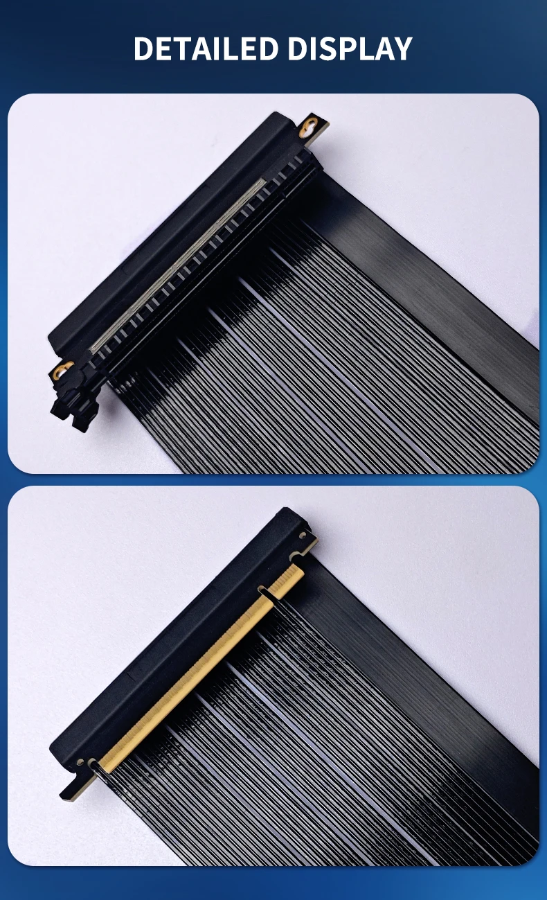 PCIE 5.0 x16 GPU extension cable Gold Finger Immersion Gold Process Anti-electro
