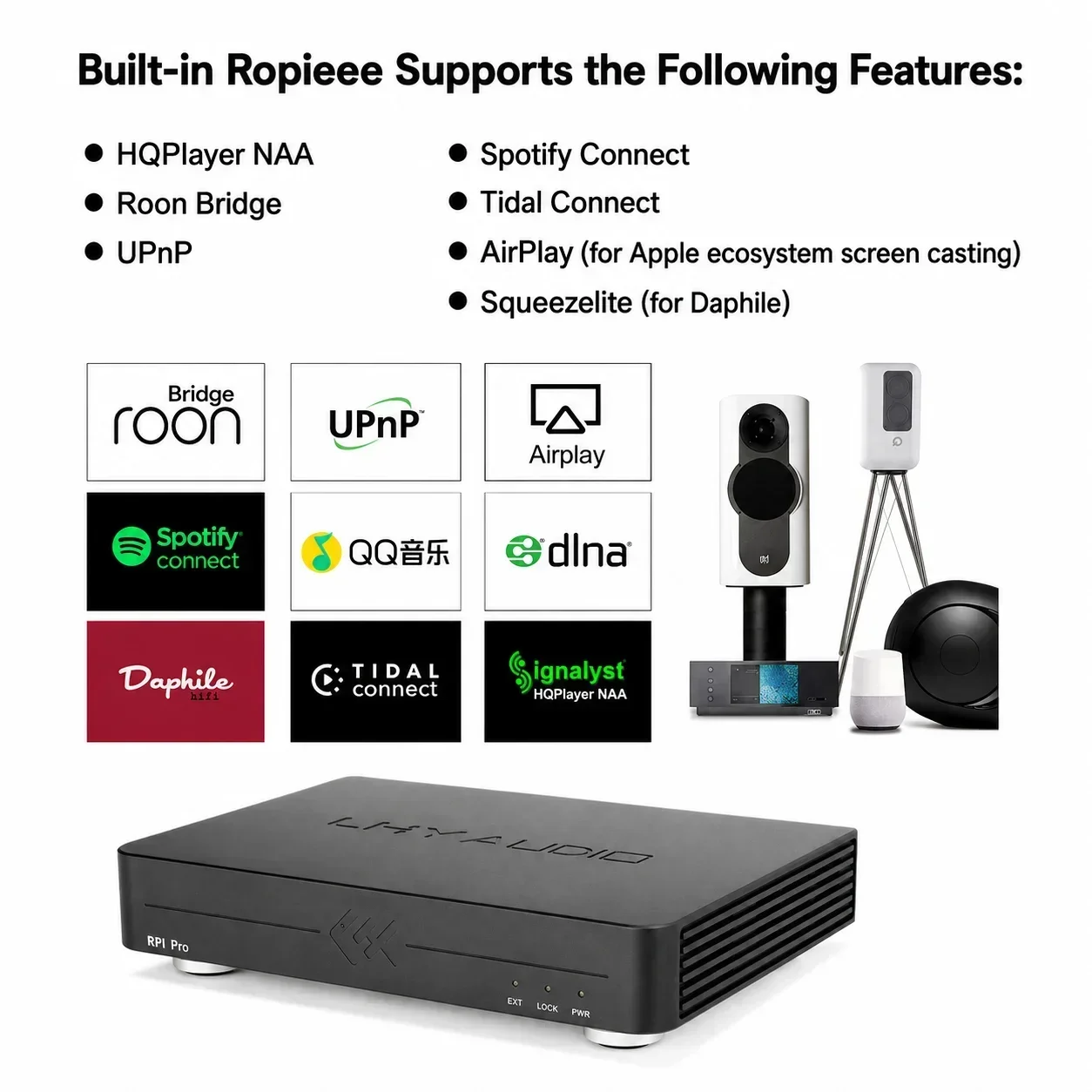 LHY 오디오 RPI 프로 라즈베리 파이 CM4 네트워크 오디오 스트리머 디지털 음악 전송 브리지 루브 브리지 SFP 광학 절연 USB A