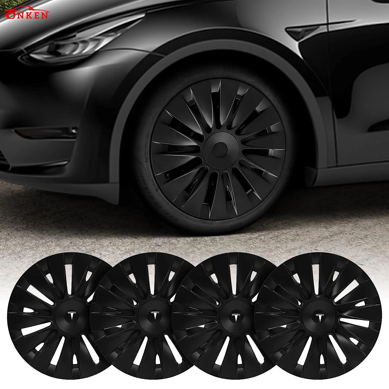 4PCS for Tesla Model Y 2019-2022 Wheel Covers 19 Inch Hubcaps Rim Protector  Replacement Kit Fully Wrapped Matte Black AliExpress Mobile