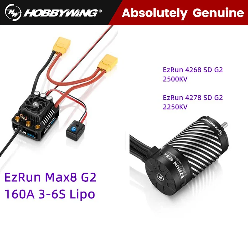 

Hobbywing 1:8 Rc Model Car Esc Motor Power Hobbywing Max8 G2 160a Induction Esc Motor 4268sd 4278sd G2 22500kv-2500kv Power