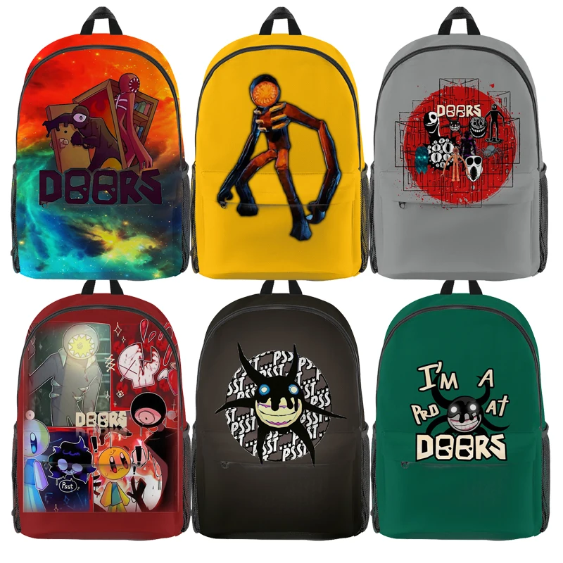 

Doors Figure Student Schoolbag Screech Seek Escape From The Door Backpacks Children Girls Boys Cartoon Toy Back To School Bags