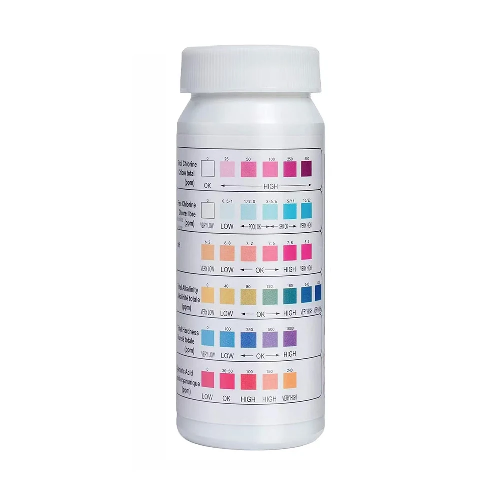6 in 1 Professional 6.2-8.4ph Paper Ph Test Strips 50 Strips Water Soil Acidity Swimming Pool Alkalinity Hardness Test Tool ph indicator test strips