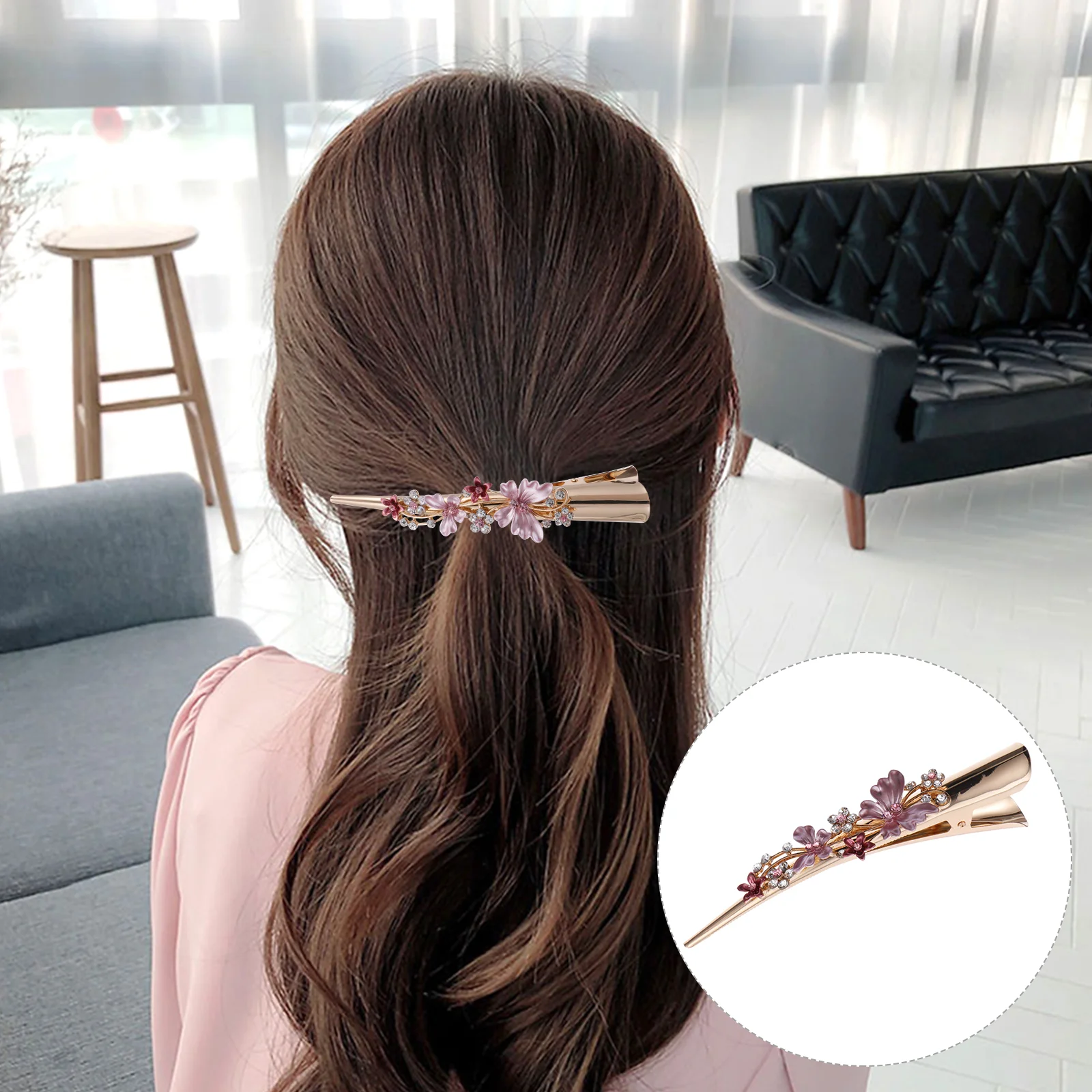 

Bathroom Decorations Large Clip Female Hair Decorate Lady Alloy Retro Miss