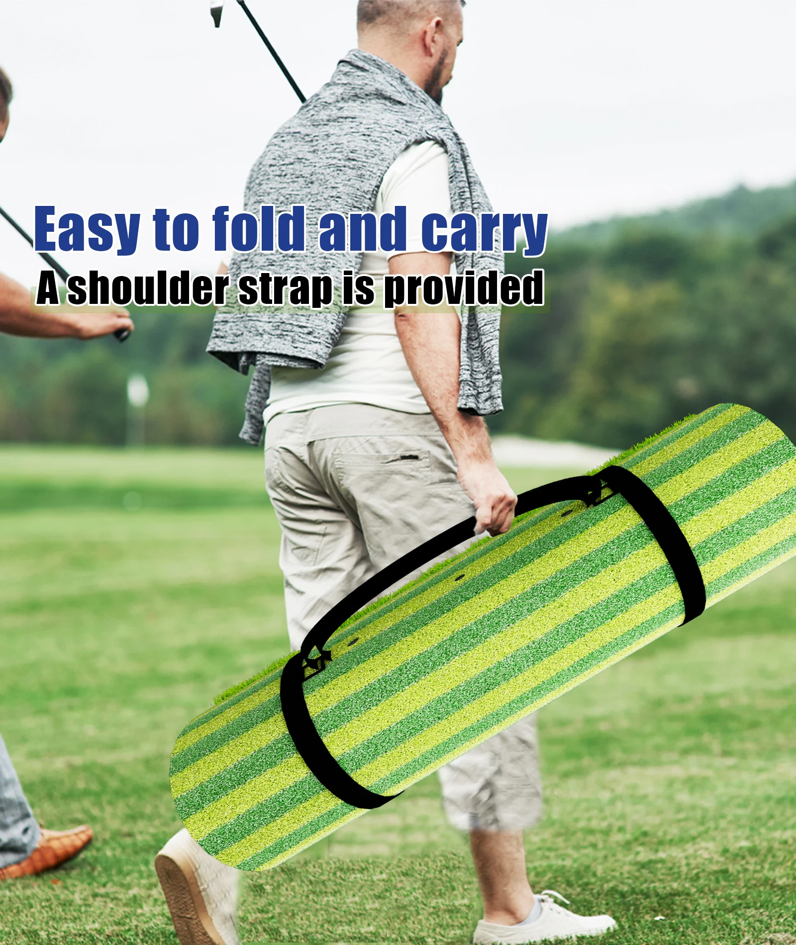 5x4ft Thickened Golf Hitting Mat Indoor & Outdoor, Premium Dual Turf Golf Practice Swing Training Mat, Country Club Elite Golf M 5
