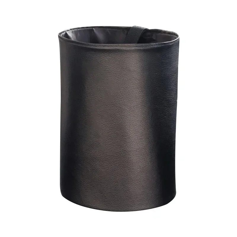 Organizer E Pattumiera Per Auto Pieghevole In Pelle Nera, Da Appendere Al Sedile, Multifunzione, 19x14x7,5 Cm