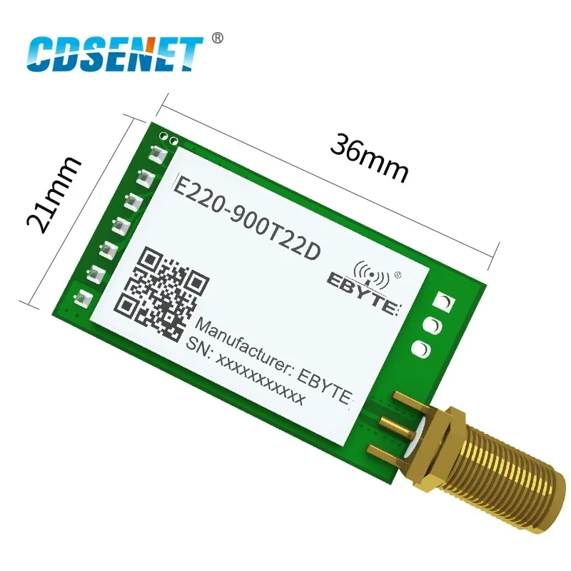 2pcs LoRa Module Wireless Module LLCC68 868-915MHz 22dBm Anti-interference LoRa Spread Spectrum SMA-K Antenna E220-900T22D wireless module