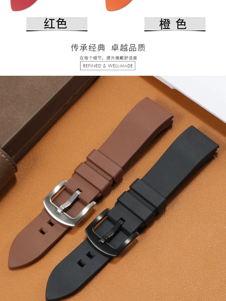 20 21 22 23 24 mm Schnellverschluss-FKM-Gummi-Uhrenarmband für Casio Seiko Tissot Citizen Omega Longines Sport-Silikonarmband – Detail 9
