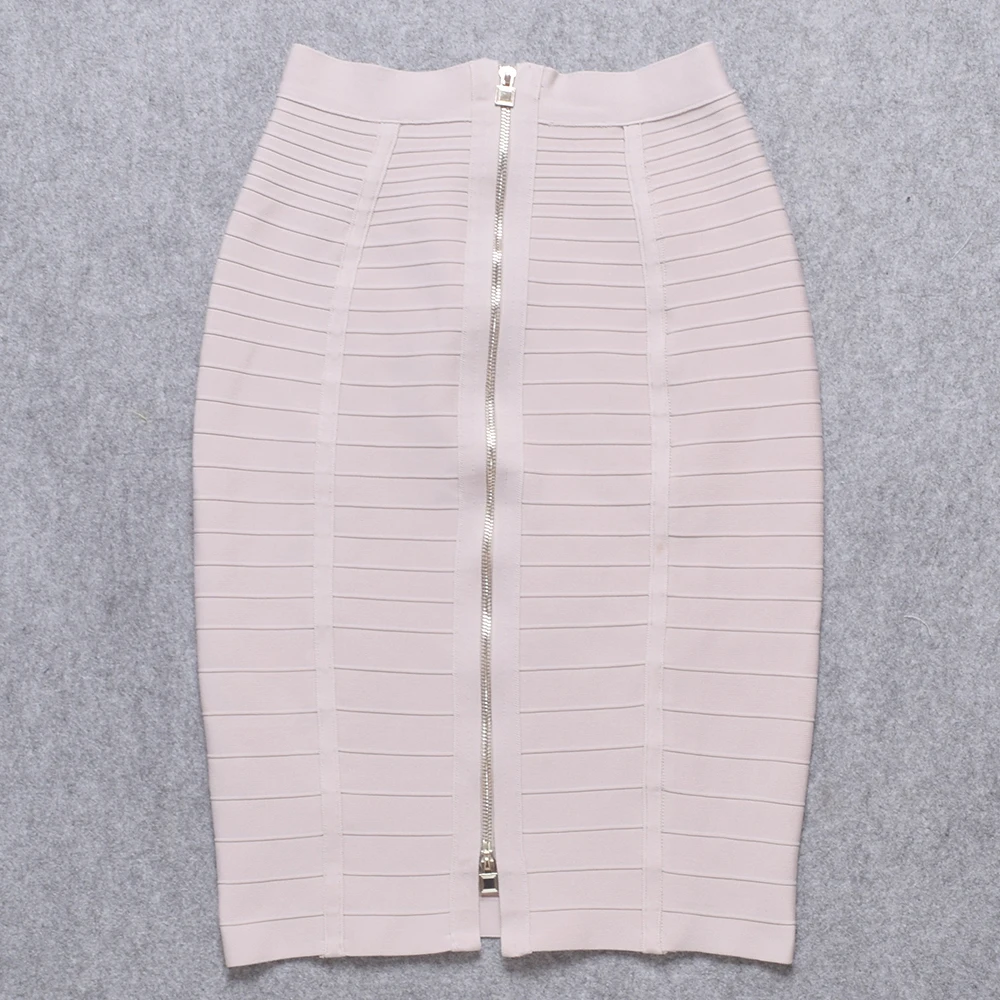 

2024 summer Rayon Women's Knee Length High Waist bandage skrit Bodycon ladies sexy Slim Pencil Skirt fashion