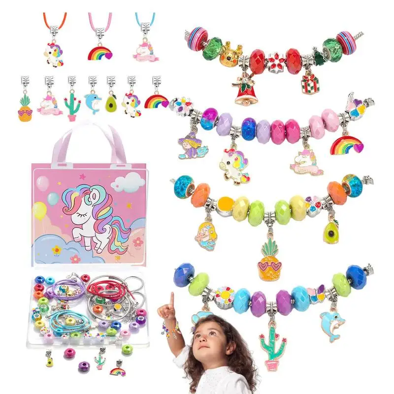 

Портативный комплект для изготовления ожерелья, браслета, ювелирных изделий, набор для самостоятельного изготовления браслетов и бусин для девочек, детские фантазии, товары для изготовления