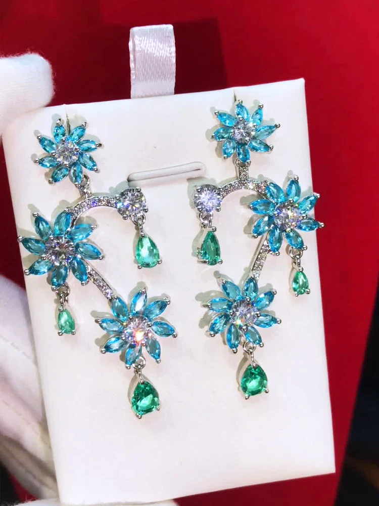 Kellybola New DIY Shiny Heart Drop Earrings For Women Bridal Wedding Girl Daily Surper Jewelry High Quality Hot Romantic Summer