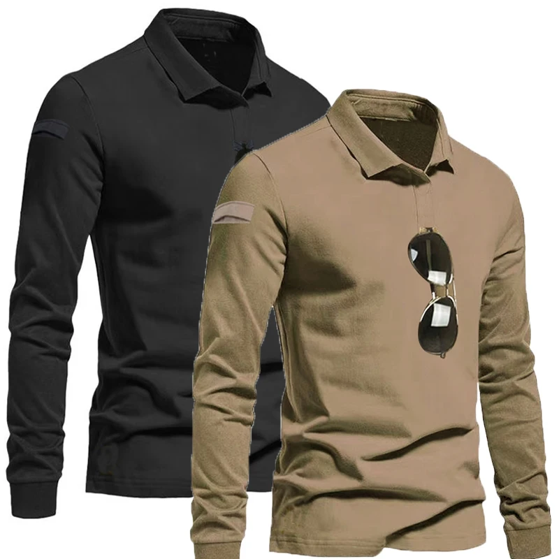 Men's Softair Military Lapel Shirt Army Combat Cargo Tactical Long Sleeve Breathable Pullover Hiking Camping Climbing Sweatshirt