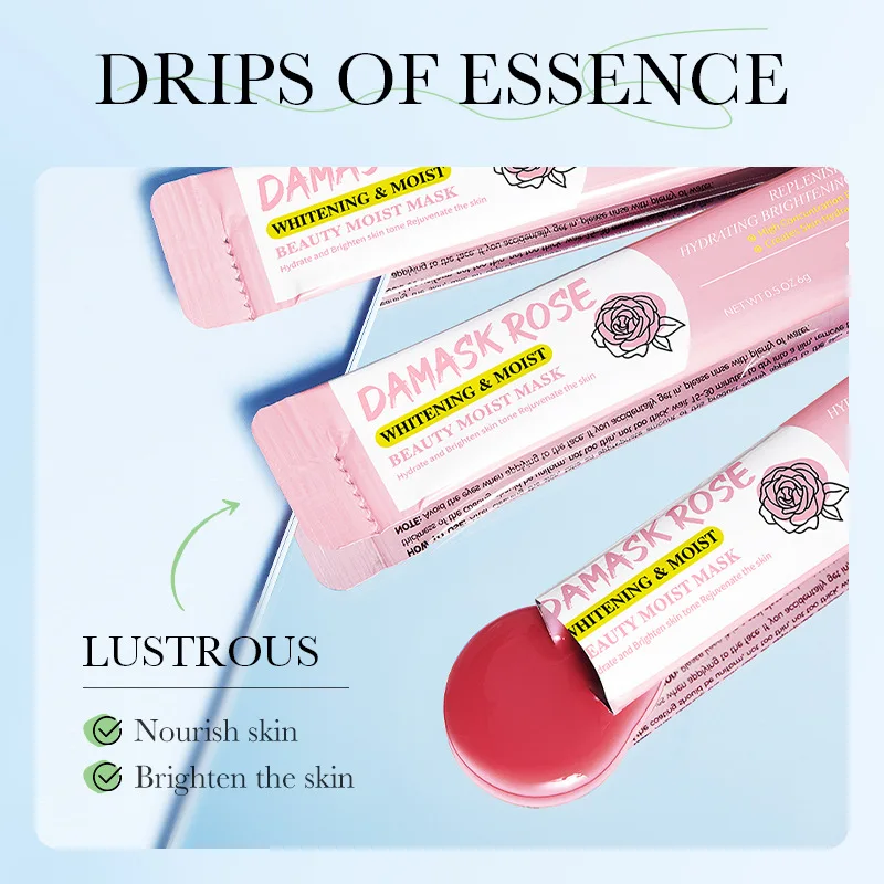 10pcs/box SADOER Rose Kiwi Fruit Facial Mud Masks Moisturizing Brightening Hydrating Face Mask Creams Masks Facial Skin Care