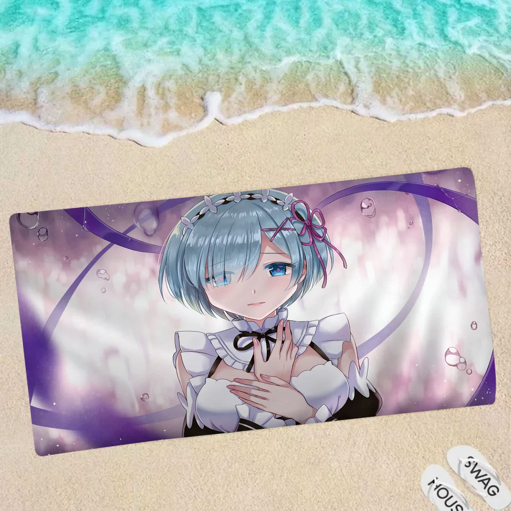Re Zero Rem Microfiber Beach Towel Absorbent Quick Dry Soft Yoga Swimming Resort Mountain Climbing Towel 4