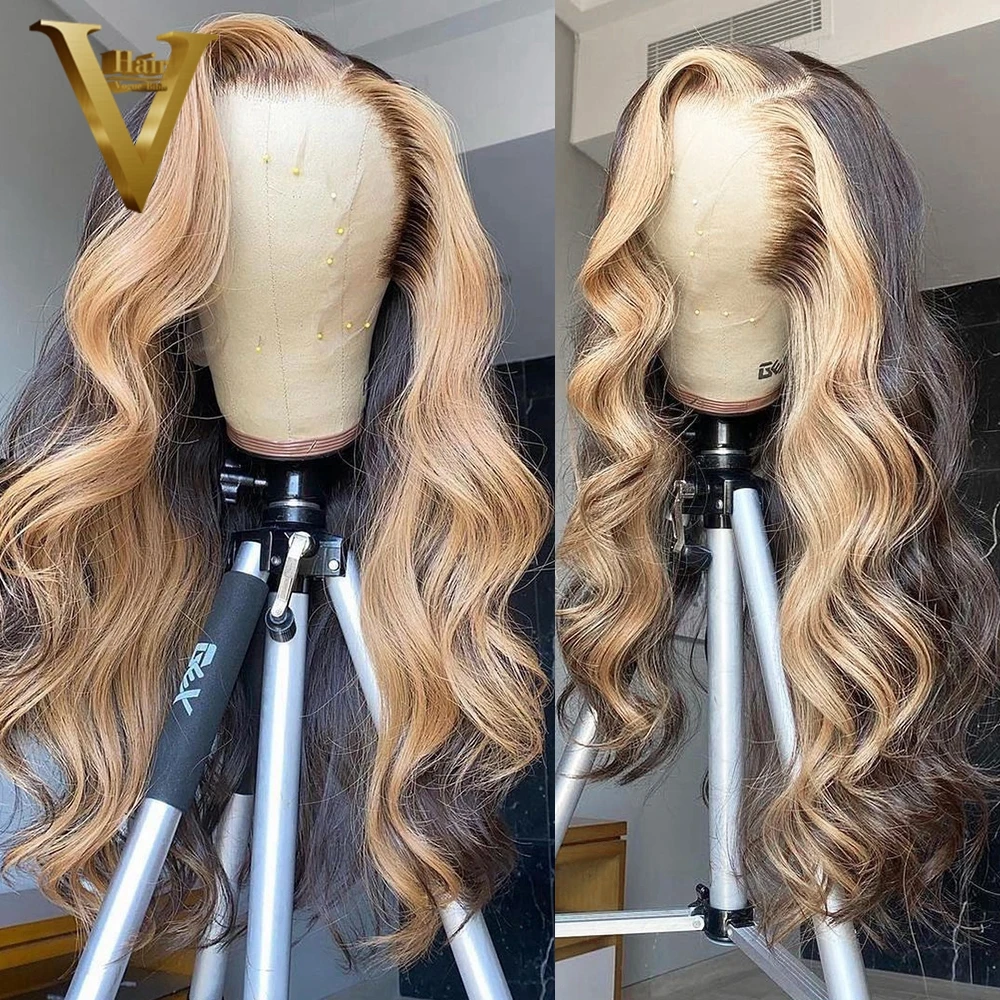 

Парик телесной волны 13x 4 на сетке спереди, едкий светлый цвет, натуральные волосы, предварительно выщипанные 4x4, подчеркивающие свет, 360, на сетке спереди парики для женщин