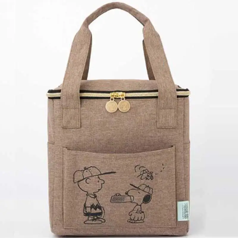 

2022 Snoopy Handbag Kawaii Japanese Cartoon Student Thermal Insulation Bento Bag Cute Girl Travel Bag Girlfriend Gift
